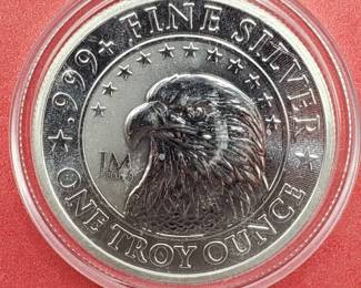 J M Bullion Round, 1 toz .999 Si;ver in Airtite