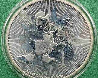 2018 NIUE UK Queen Elizabeth II Uncle Scrooge Silver $2, 1 toz .999 Silver, in Airtite
