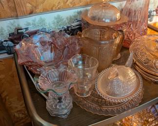 Pink glassware