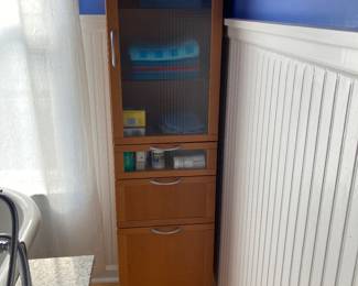 Pair of IKEA cabinets with glass front 15 X 15 X 59H $250 for 2