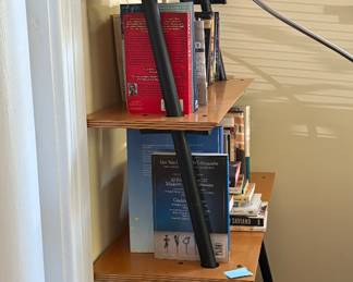 Leaning wall shelf with 5 shelves, $300 79HX 25W the second one has 3 shelves