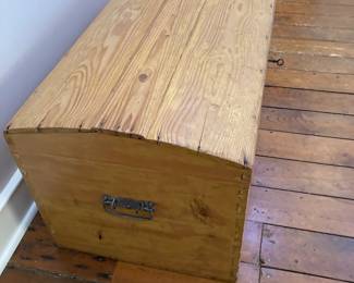 Antique pine blanket chest from Germany, 39.5l X 20d X 19H $275