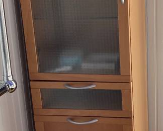 Pair of IKEA cabinets with glass front 15 X 15 X 59H $250 for 2