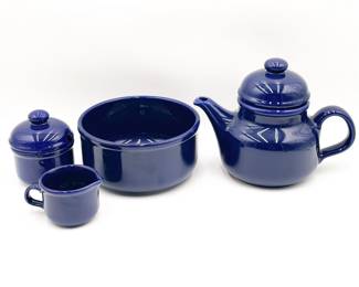 Vintage Waechtersbach Cobalt Blue Teapot Set