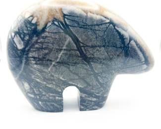Zuni Style Hand-Carved Picasso Marble Bear Sculpture