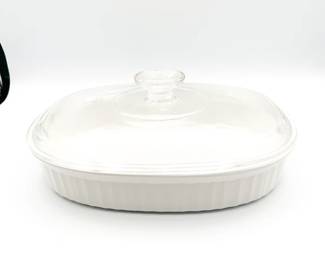 Corning Ware French White F-6-B Casserole w/ Pyrex Lid