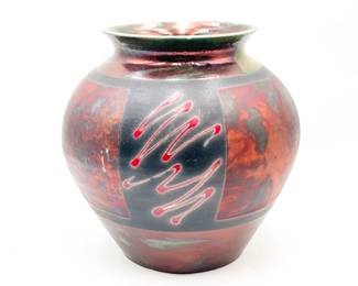 Handmade Earthenware Pottery Jug Signed by Brea, 2014