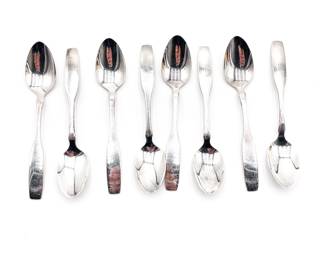 Lot of 8 Oneida Ltd. Silversmiths Silver Plated Spoons, Bennington Pattern