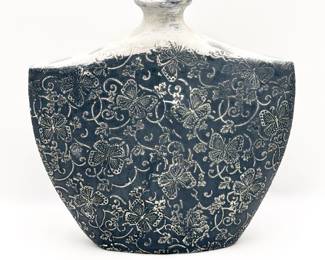 Butterfly Motif Two-Tone Decorative Vase