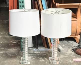 Modern Stacked Crystal Cube Table Lamps