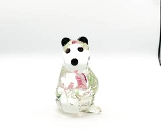 Vintage Murano Style Glass Panda Paperweight