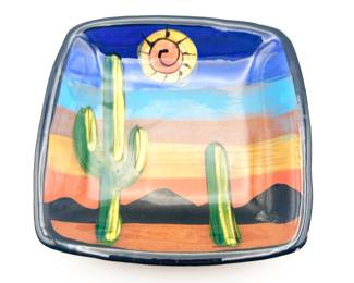 Hand-Painted Southwestern Ceramic Dish
