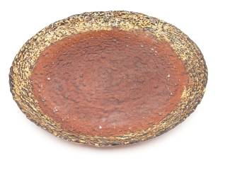 Gold and Amber Glacier Glass Platter