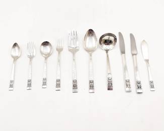 Oneida Community Plate "Coronation" Silverplate Flatware Set w/ Case