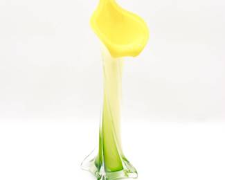 Vintage Murano-Style Calla Lily Glass Vase