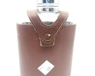 Vintage Bosca Leather Sleeve Hip Glass Flask