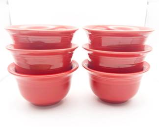 Set of 6 Fiesta Bouillon Bowls, Scarlet Red