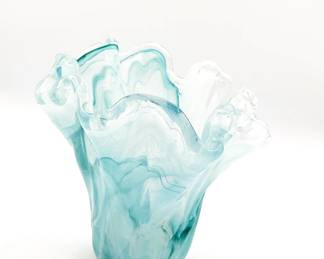 Teal Murano Glass Art Dish