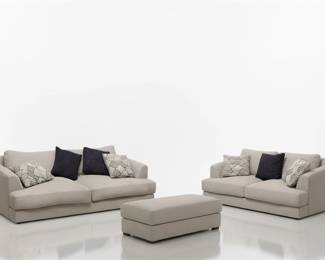 Contemporary Sofa Set with Ottoman