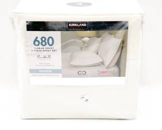 Kirkland Signature 680 Thread Count 6-Piece Sheet Set--QUEEN