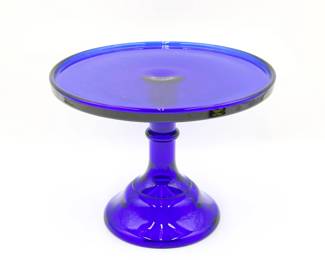 Cobalt Blue Glass Pedestal Dish
