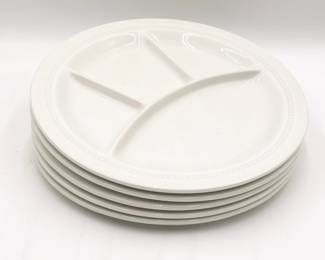 Invento France White Divided Grill Plates Set of 5