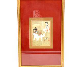 Asian-Style Fine Art Print Reproduction in Gold Frame