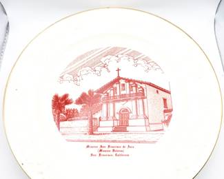 Mission San Francisco de Asís (Mission Dolores) Vintage Souvenir Plate