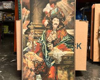 Original Oil Painting Baroque Nobleman w/ Dog