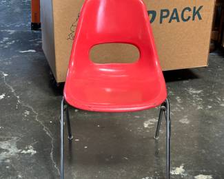One Krueger MCM Fiberglass Stacking Chair