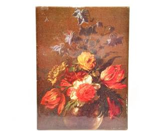 Glazed Ceramic Tile Floral Still Life