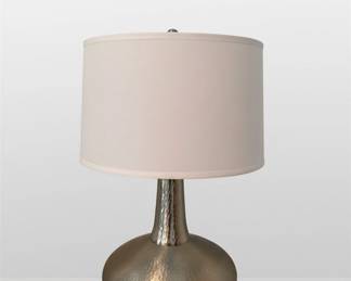 Hammered Metal Table Lamp with Drum Shade