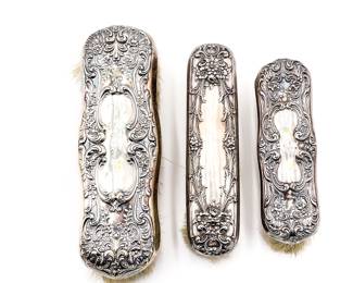 Antique Sterling Silver Vanity Clothes Brushes – Gorham & R.S. Wallace (c.1900)
