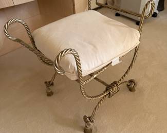 Twisted Rope Iron Vanity Stool
