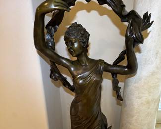 Life Size French Bronze Fountain.  6 feet tall