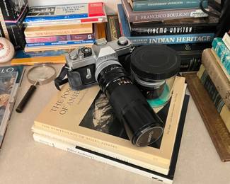 Canon 35 mm camera and lens