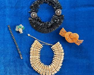 vintage costume jewelry including Miriam Haskell, Nettie Rosenstein, Mosell, Depose and Trifari