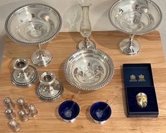 sterling silver pieces, Halcyon Days enamel egg