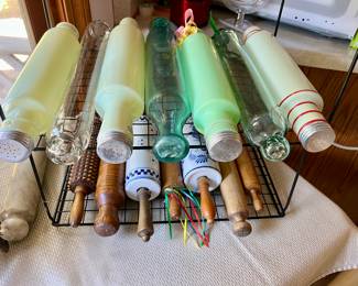 Huge collection of Vtg. rolling pins