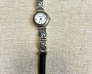 Reversible Brighton watch - black leather band on this side