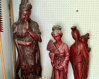 3 Concrete Asian Geisha girls 