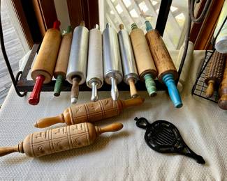 Huge collection of Vtg. rolling pins