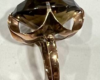 14 karat smoky quartz ring