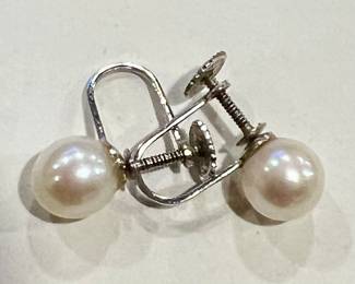 24k and pearl earrings 