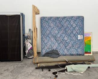 king mattress, two twins, one box spring, great condition all