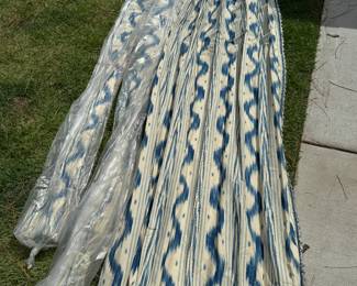 Custom blue and white curtains