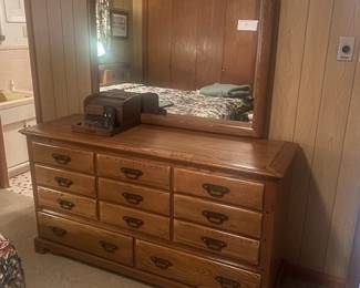 Oak Dresser matches Kingsize bed and headboard