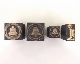Lot of 4 RARE Bell Systems Letter Press Printing Blocks
