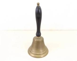 Antique Wood Handled Brass School Bell
