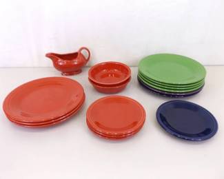 Lot of Vintage Fiesta Plates, Gravy Boat, etc.
